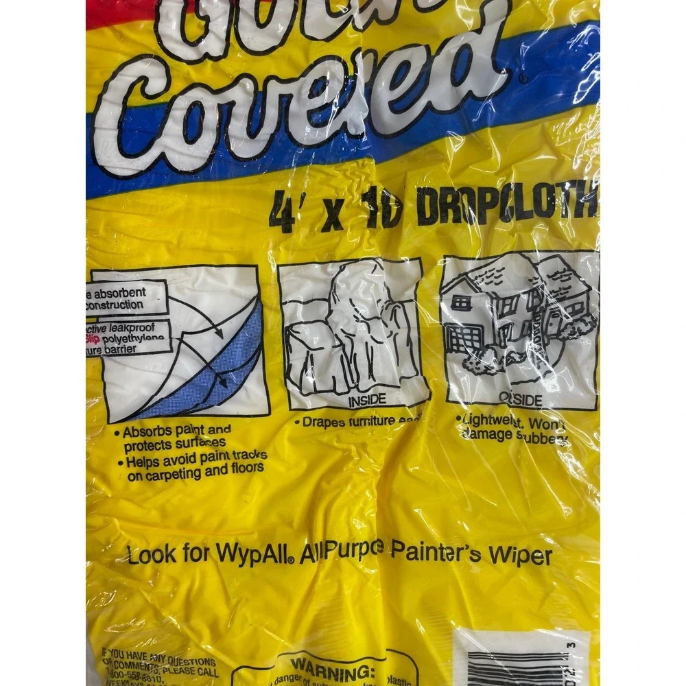 Scott Gotcha Covered 4 x 10 Drop Cloth Painter Tool Reusable Non Slip Leakproof